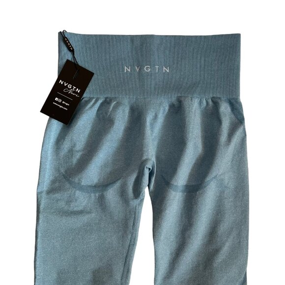 NVGTN Women's Contour Seamless Leggings Pastel Blue M NWT‎ Compression Gymfit - Picture 3 of 7